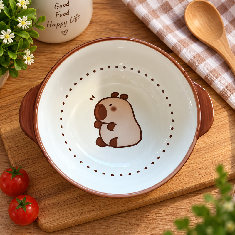 Bol à Salade en Céramique avec Motif Animalier – Design Cute et Élégant – Image 2