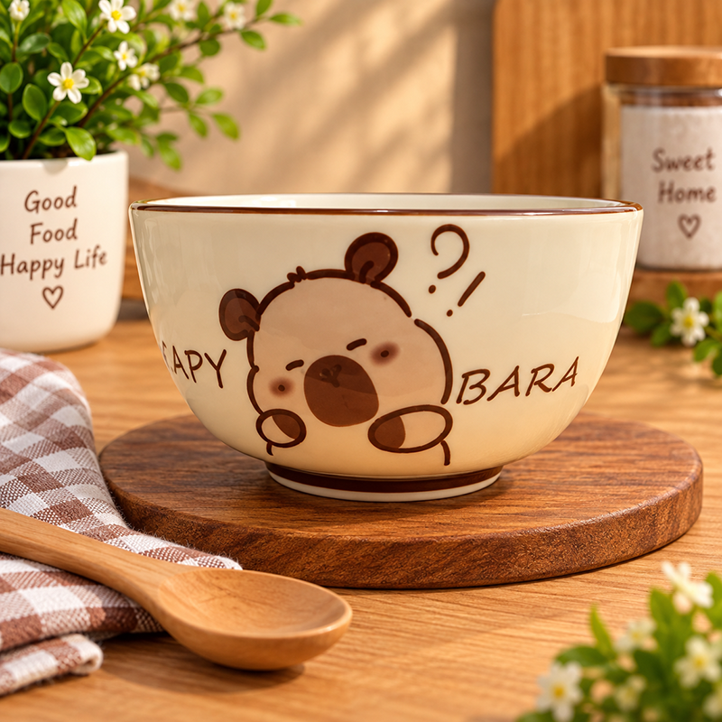 Bol en Céramique Motif Capybara – Design Kawaii & Élégant