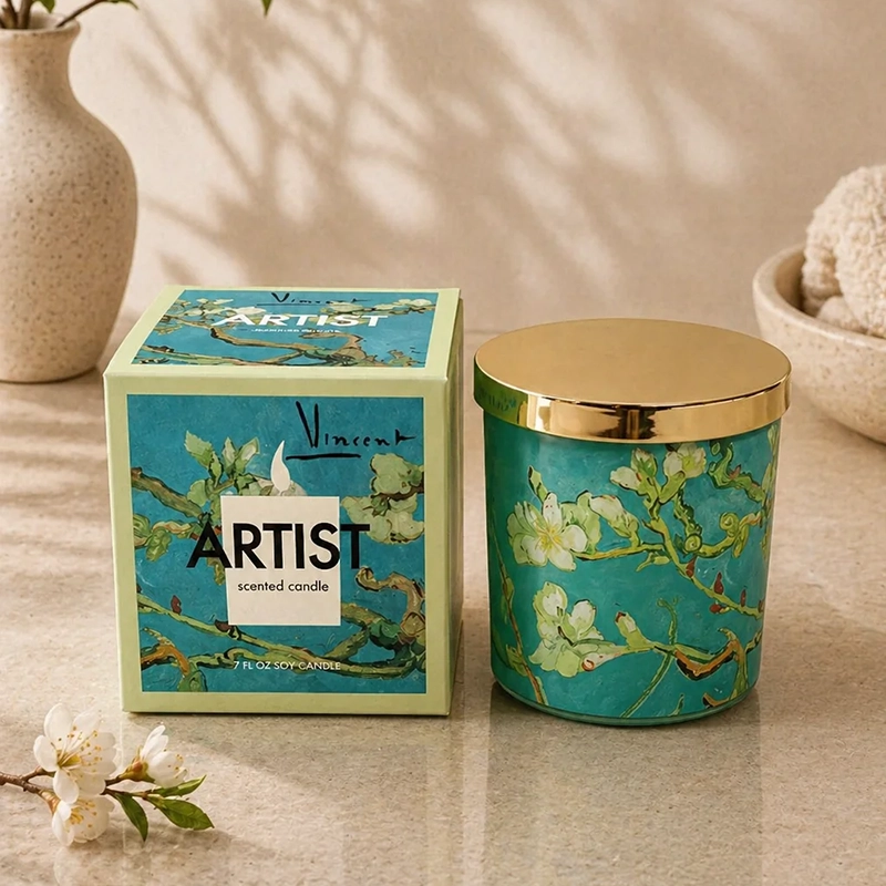 Bougie Parfumée Artist – Motif Floral & Boîte Élégante – Image 2